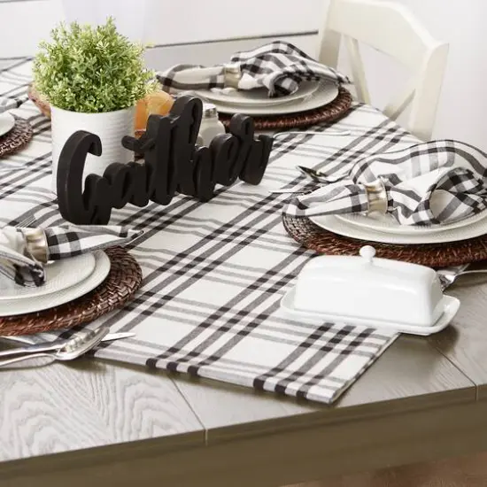 DII&reg; Black & White Homestead Plaid Tablecloth {4}