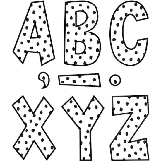 Teacher Created Resources 7" Black Painted Dots on White Fun Font Letters, 3 Packs of 120 {3}