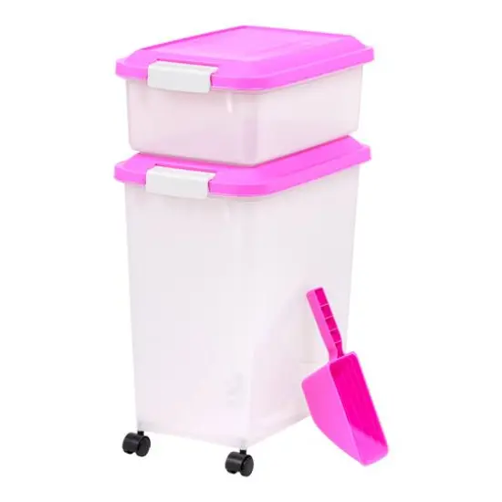Iris&reg; Pink Airtight Container Set with Buckle Lids {1}