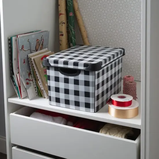 Simplify Checkered Black & White Storage Tote Bin {3}