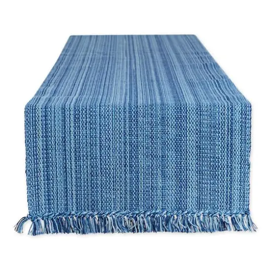 DII&reg; 72" Variegated Fringe Table Runner Nautical Blue {1}
