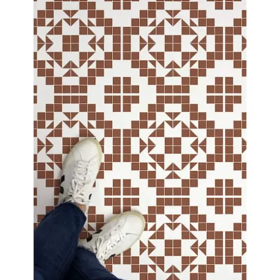 FloorPops Matias Terra Cotta Peel & Stick Floor Tiles {4}