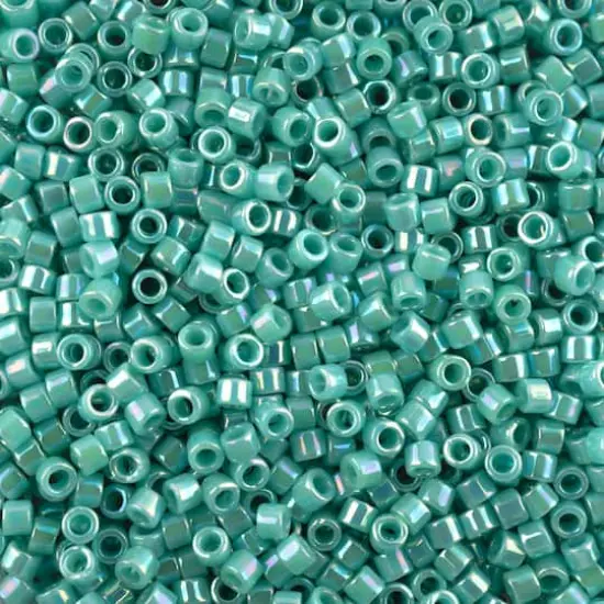 John Bead 11/0 Miyuki Delica Glass Seed Beads, 5g Turquoise Opaque AB {1}