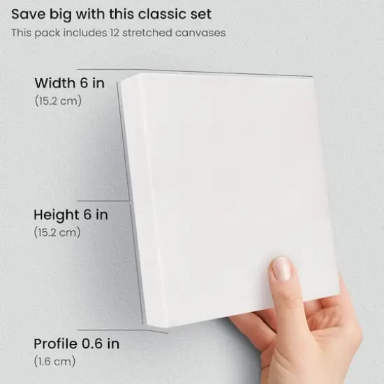 Arteza&reg; 6" x 6" White Stretched Canvases, 12ct. {3}