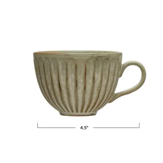 Hello Honey® 16oz. Reactive Glaze Stoneware Pleated Mug Set {1}