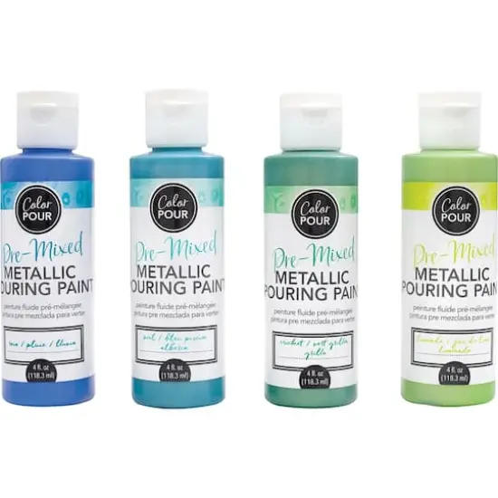 Color Pour Pre-Mixed Sea Glass Pearlescent Paint Kit {4}