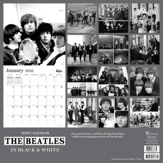 2026 The Beatles: In Black & White Wall Calendar {6}