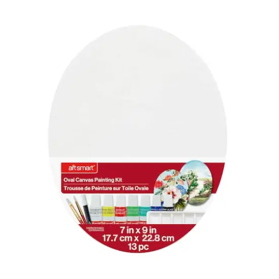 Floral Oval Canvas Painting Kit by Craft Smart&reg; {4}