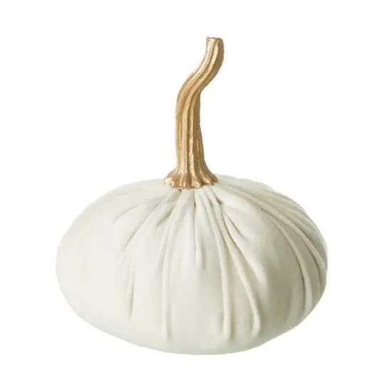 Glitzhome&reg; Colorful Velvet Pumpkins Set {7}