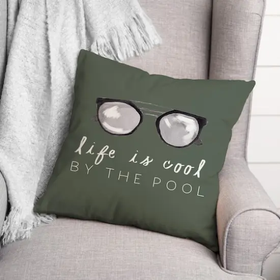 Life by the Pool Indoor/Outdoor Throw Pillow Sage {3}