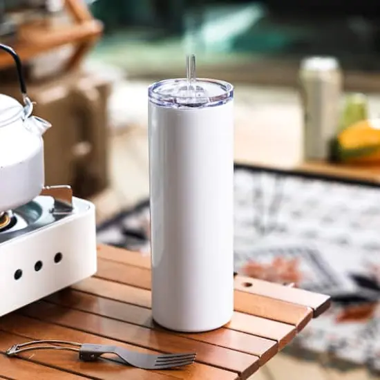 18.5oz. Skinny Sublimation Tumbler with Straw by Make Market® {5}