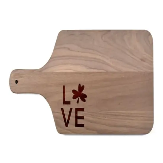 17" Love Clover Walnut Paddle Cutting Board {1}