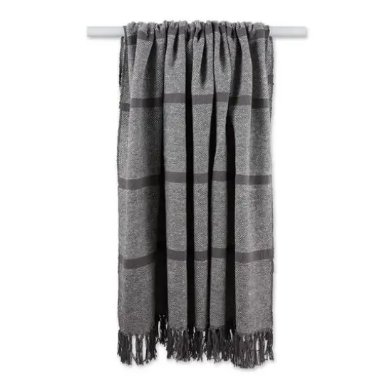 DII&reg; Striped Homespun Throw Gray {6}