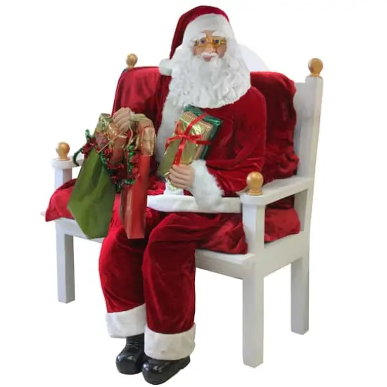 6ft. Red & White Standing Santa Claus with Presents Christmas Figure {5}