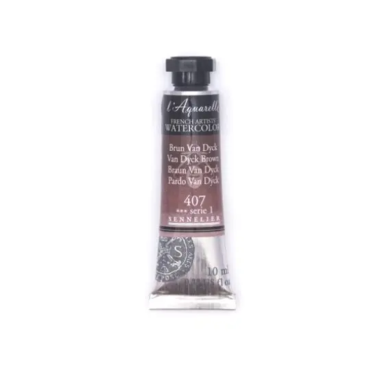 Sennelier French Artists' Watercolor, 10mL 407 Van Dyck Brown S1 {1}