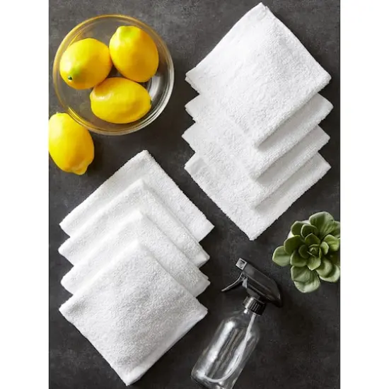DII&reg; White Barmop Terry Dishcloths, 8ct. {8}