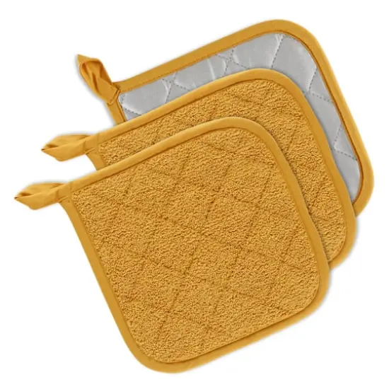 DII&reg; Terry Cloth Potholders, 3ct. Honey Gold {1}