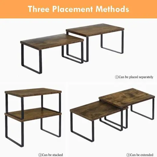 NEX&trade; 12" Rustic Brown & Black 3-Tier Kitchen Cabinet Organizer Sets, 2ct. {3}