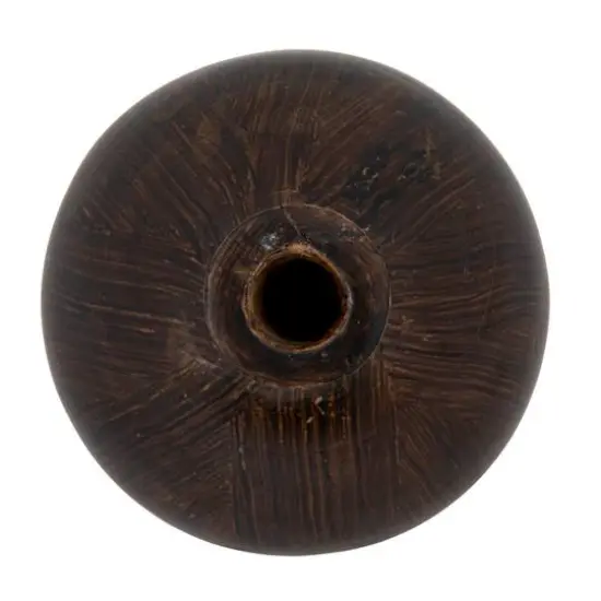 Hello Honey&reg; 5" Espresso Finish Decorative Paulownia Wood Vase {7}