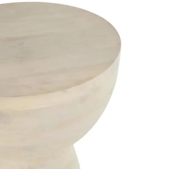 18.25" Cream Mango Wood Accent Table {6}