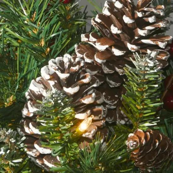 33" Pre-Lit Frosted Berry Urn Filler {6}