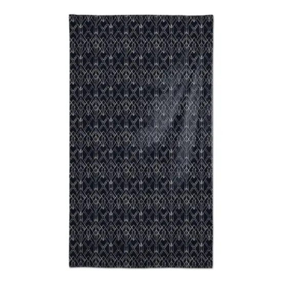 Navy & White Geometric Diamond Tablecloth {1}