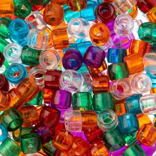John Bead 6mm Assorted Transparent Plastic Mini Pony Beads, 1,000ct. {1}