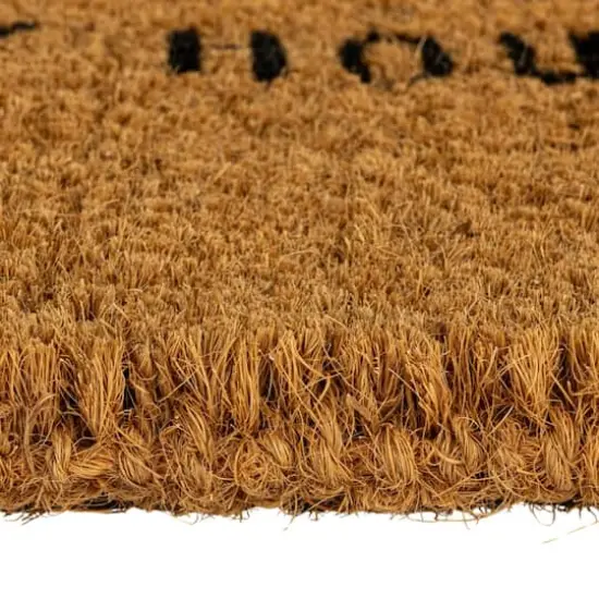 Hello Honey&reg; 32" x 16" Happy House Natural Coir Doormat {5}