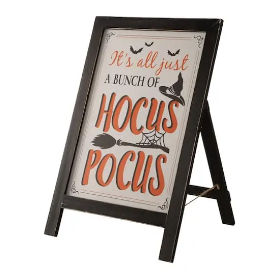 Glitzhome&reg; Halloween Wooden Standing Easel Sign D&eacute;cor {1}