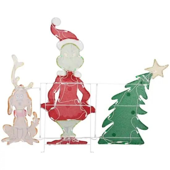 Flat-Tastics&trade; 3.5ft. Grinch & Max Pre-Lit Christmas Yard D&eacute;cor {4}