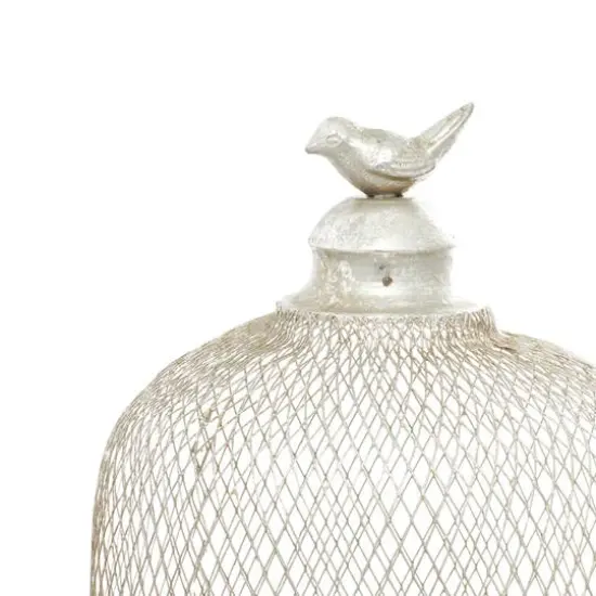 Silver Metal Contemporary Lantern Set, 17" & 12" {5}