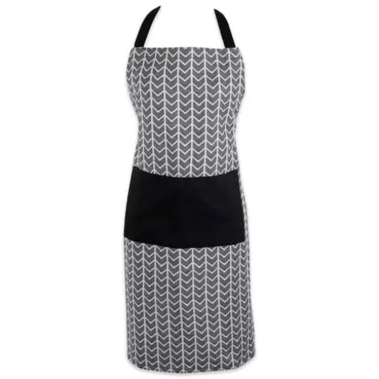 Black & White Herringbone Chef Apron {1}