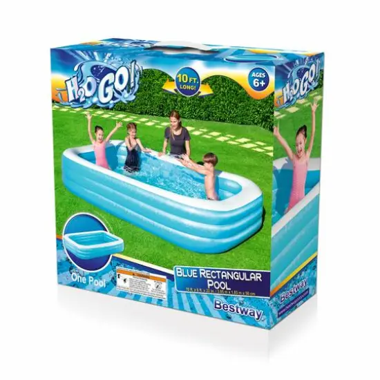 Bestway&reg; H2OGO!&reg; 10ft. Blue Rectangular Inflatable Family Pool {5}