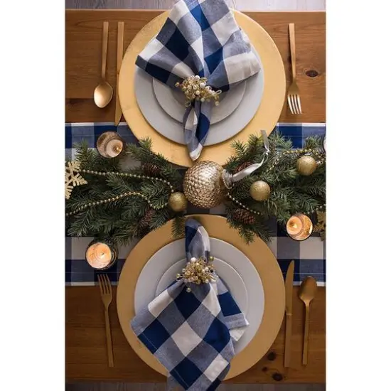 DII&reg; Buffalo Check Oversized Napkin, 6ct. Navy/White {8}