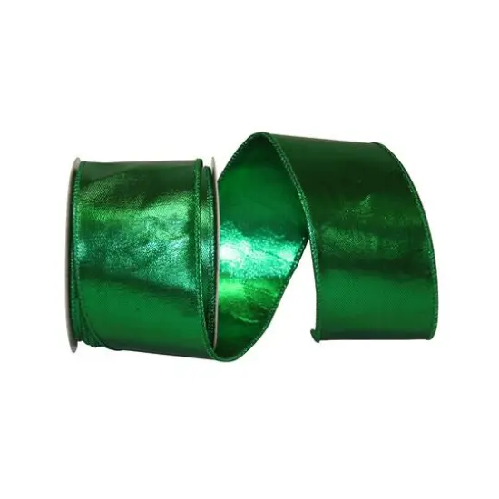 Reliant 2.5" Lam&eacute; Luxury Wired Ribbon Emerald {1}