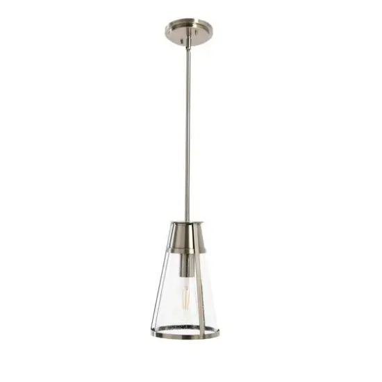 Hello Honey&reg; Robert Stevenson Lighting Jaxon Metal & Seedy Glass Ceiling Light Brushed Nickel {10}