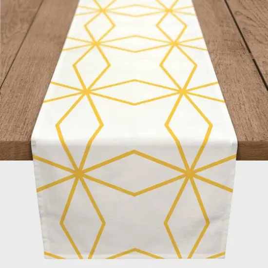 Crossed Lines Indoor/Outdoor Table Runner Yellow {3}
