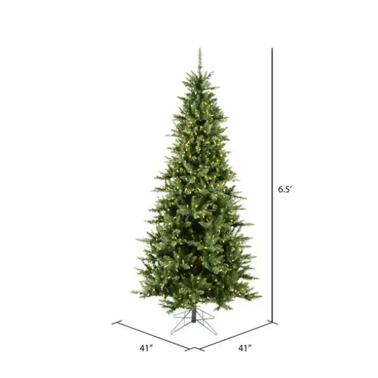 6.5ft. Pre-Lit Slim Camdon Fir Artificial Christmas Tree, Warm White Dura-Lit&reg; LED Lights {5}