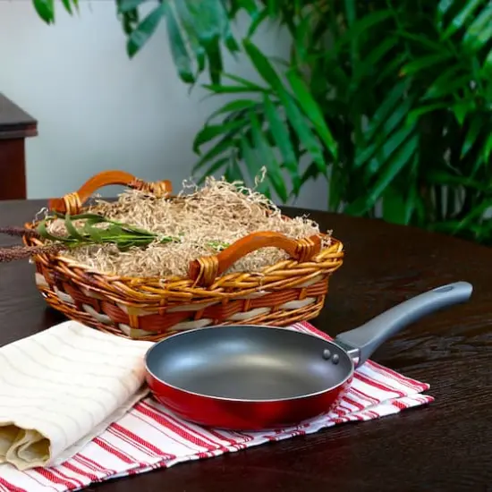 Oster Herscher 8" Red Aluminum Frying Pan {5}