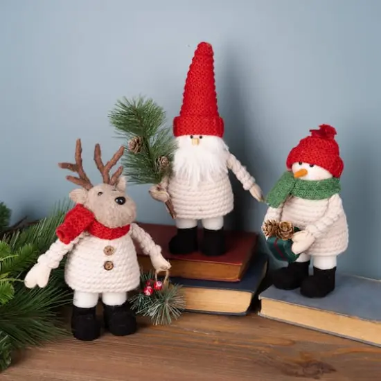 Plush Holiday Characters Tabletop D&eacute;cor Set, 8", 9" & 10.5" {3}