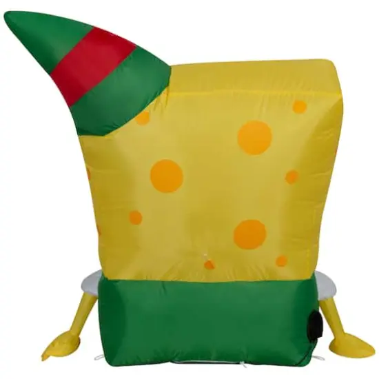 Airblown&reg; 3ft Christmas Inflatable SpongeBob in Elf Outfit {5}