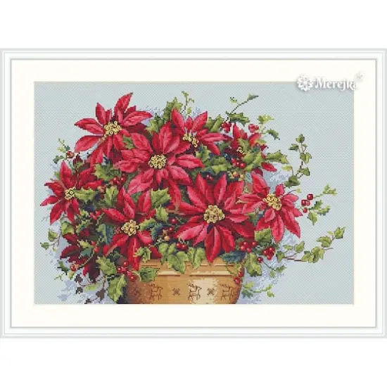 Merejka Poinsettia Counted Cross Stitch Kit {1}