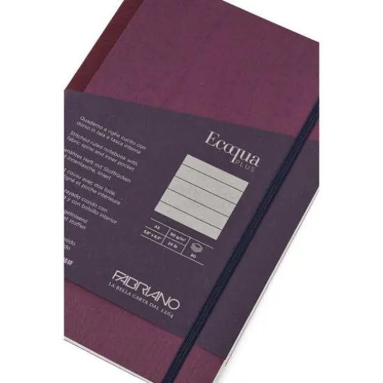 Fabriano&reg; EcoQua Plus A5 Lined Fabric-Bound Notebook Wine {6}