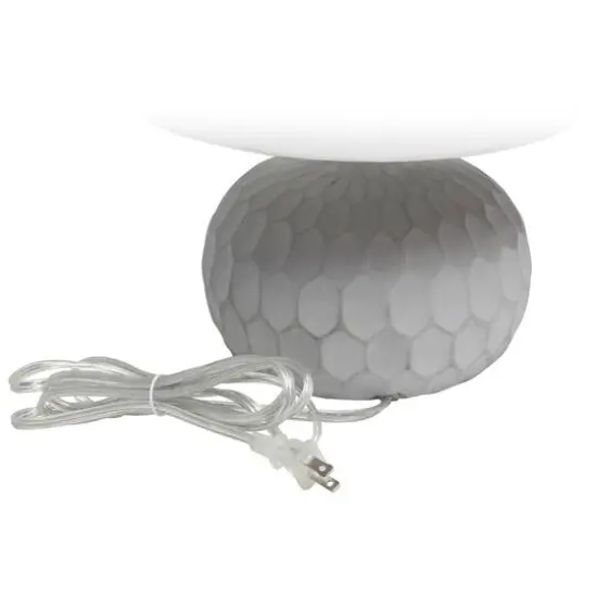 Lalia Home 19" Concrete Thumbprint Table Lamp with White Fabric Shade {9}