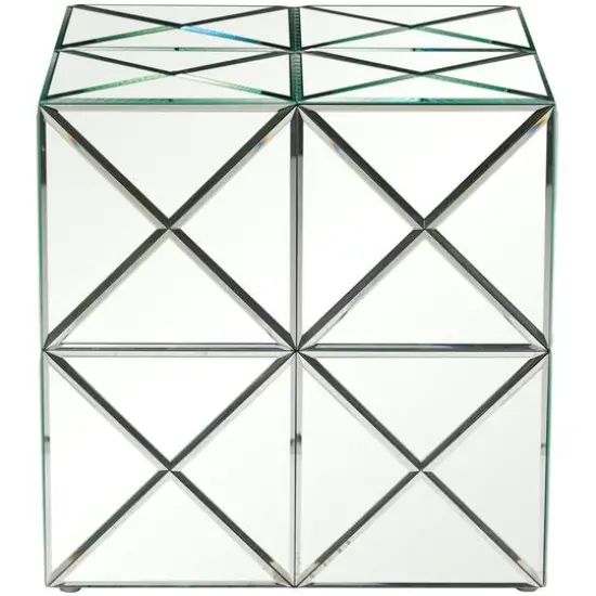 Silver Wood Mirrored Accent Table 18" x 18" x 18" {3}
