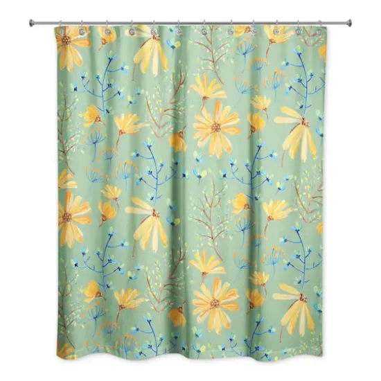 Spring Florals Shower Curtain Green {1}