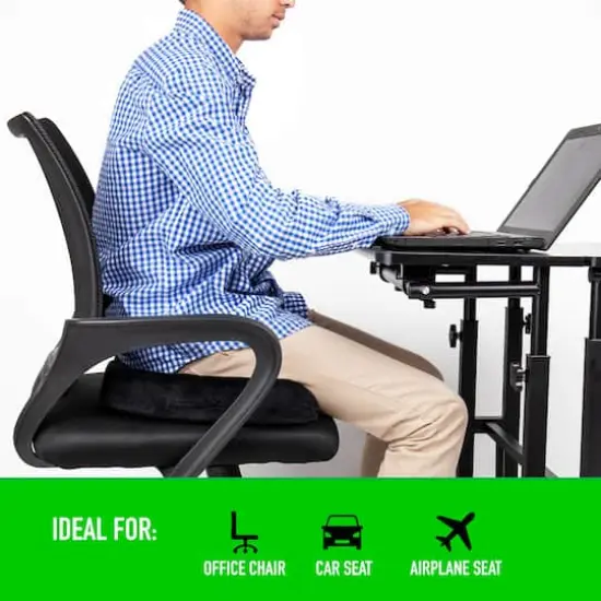 Mind Reader 18" Black Back Relief Memory Foam Seat Cushion {5}