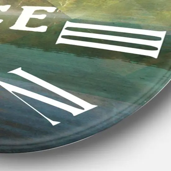 Designart 'Lake House Happy Quote Traditional Wall Clock {4}