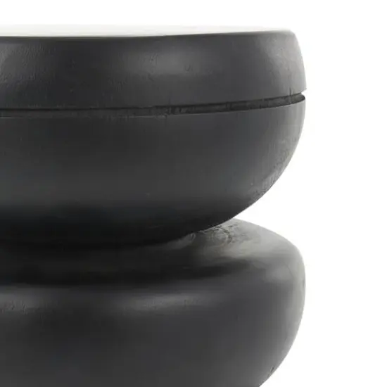 18" Black Wood Handmade Bubble Inspired Accent Table {6}