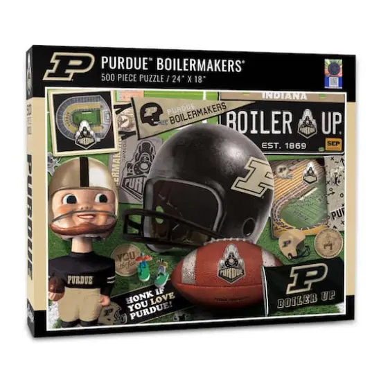 College Team Retro Series 500 Piece Puzzle Purdue Boilermakers Football {1}